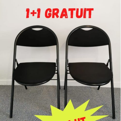 Annonce: Chaise pliante tissus noir