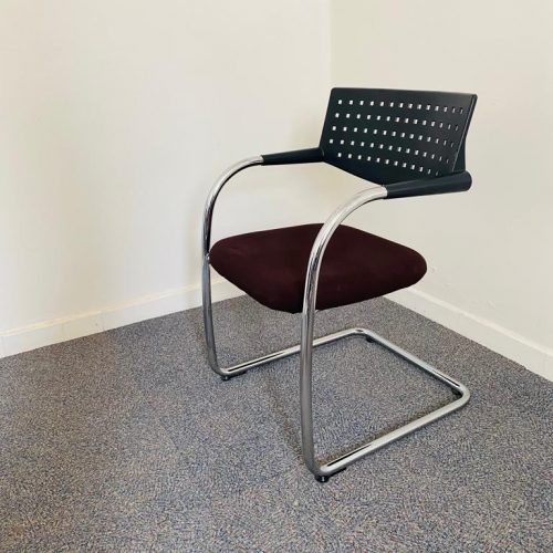 Annonce: Fauteuil Vitra vis à vis luge visiteur inox marron