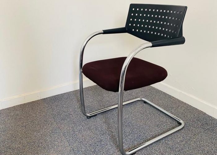 Image annonce: Fauteuil Vitra vis à vis luge visiteur inox marron