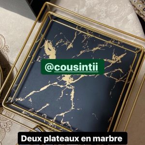Annonce Plateau marbré en noir et blanc