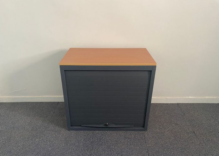 Image annonce: Armoire basse rideaux vertical couleur merisier 80x73cm