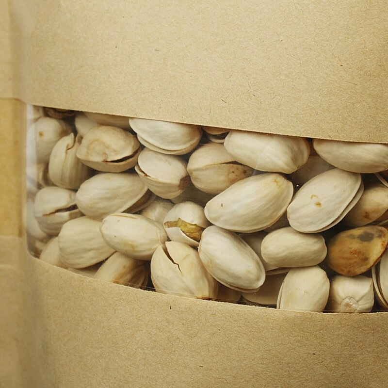 Sachet sac plastifié zip kraft avec fenêtre transparente Refermable