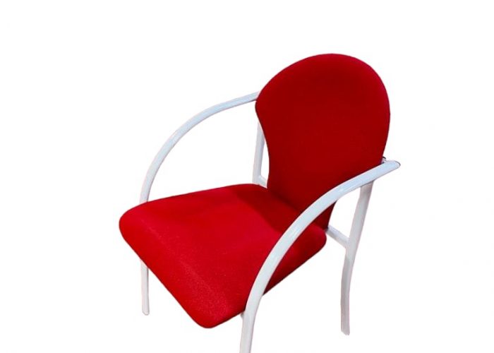 Image annonce: Chaise visiteur Italy avec accoudoir rouge