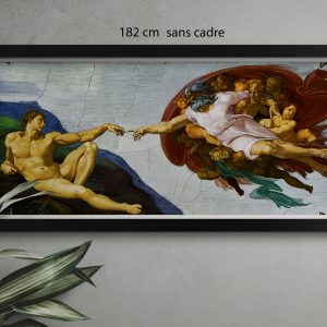Annonce La Création d'Adam peintes par Michel-Ange.