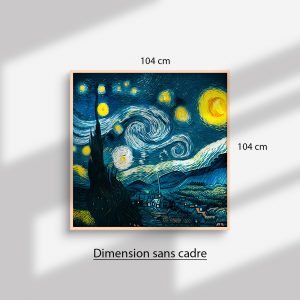 Annonce La Nuit étoilée de  l'artiste peintre Vincent van Gogh.
