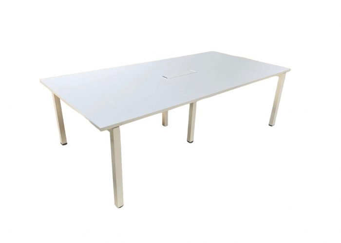 Image annonce: Table de réunion 240×120 blanche 8 places