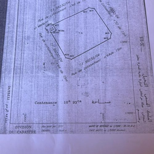 Annonce: TERRAIN A VENDRE A MARRAKECH