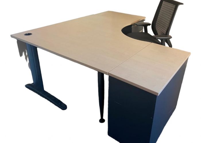 Image annonce: Bureau d’angle 200x200cm avec 2 caisson 3 tiroirs