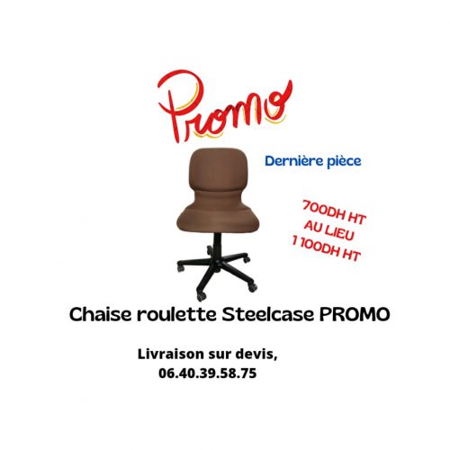 Annonce: Chaise à roulette Steelcase marron promo