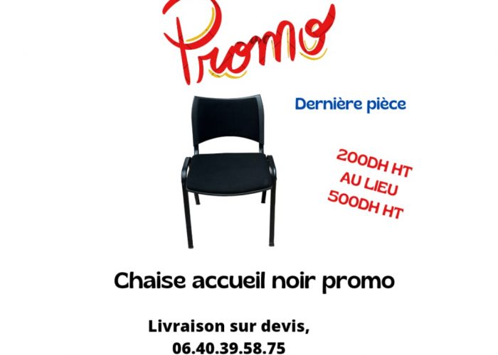 Image annonce: Chaise accueil tissus noir promo