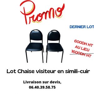 Annonce Chaise visiteur simili cuir iltaly empilable promo