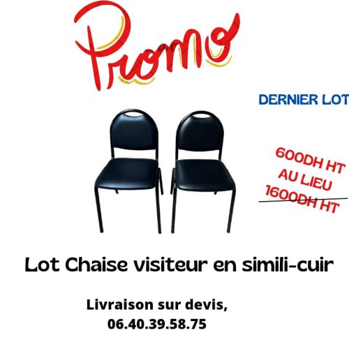 Annonce: Chaise visiteur simili cuir iltaly empilable promo