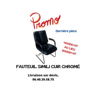 Annonce Fauteuil simili cuir chromé luge promo