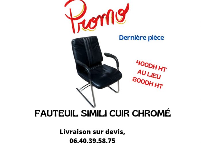Image annonce: Fauteuil simili cuir chromé luge promo