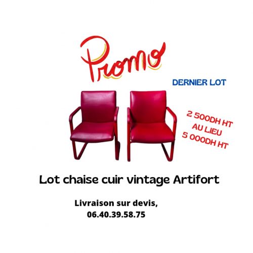 Annonce: Lot chaise vintage Artifort rouge promo