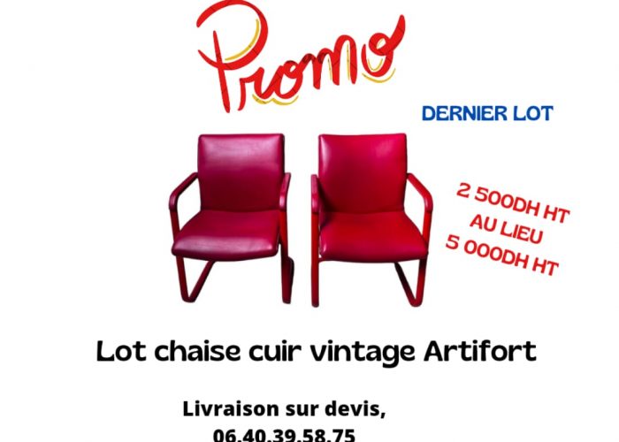 Image annonce: Lot chaise vintage Artifort rouge promo