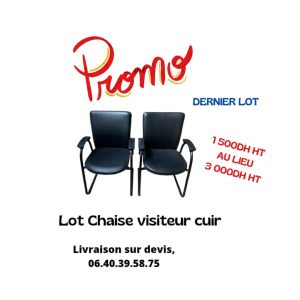 Annonce Lot chaise visiteur cuir noir promo
