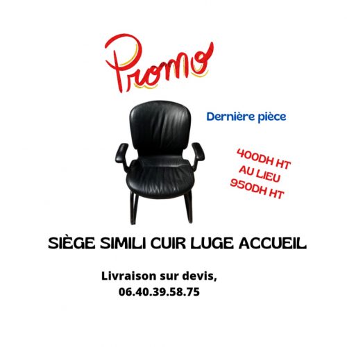 Annonce: Siège simili-cuir luge accueil noir promo