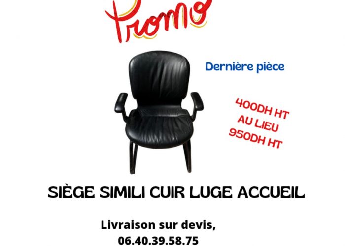 Image annonce: Siège simili-cuir luge accueil noir promo