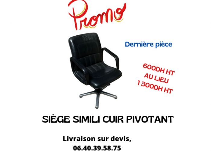 Image annonce: Siege simili cuir pivotant noir promo