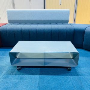 Annonce Table basse meuble TV années 70 métal sur roue gris