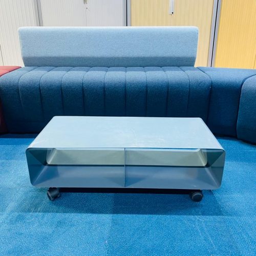 Annonce: Table basse meuble TV années 70 métal sur roue gris