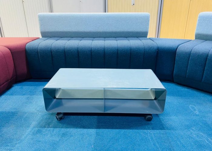 Image annonce: Table basse meuble TV années 70 métal sur roue gris
