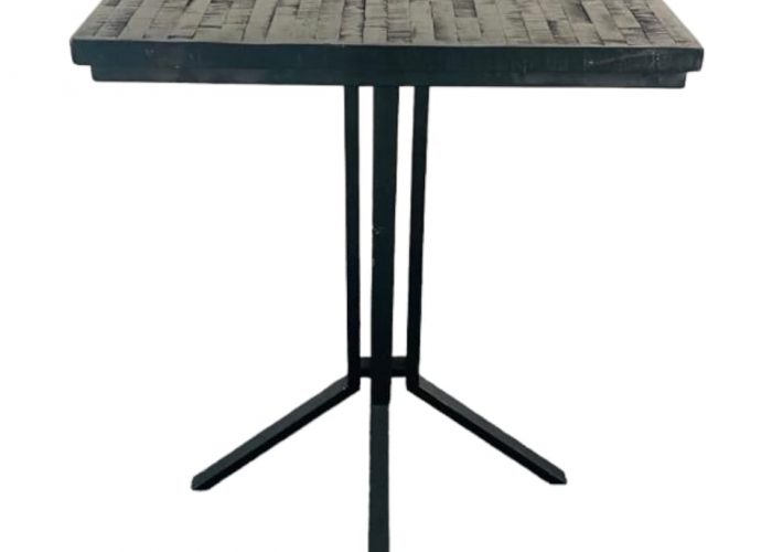 Image annonce: Table de bar carrée 75x75cm en bois et métal H107cm