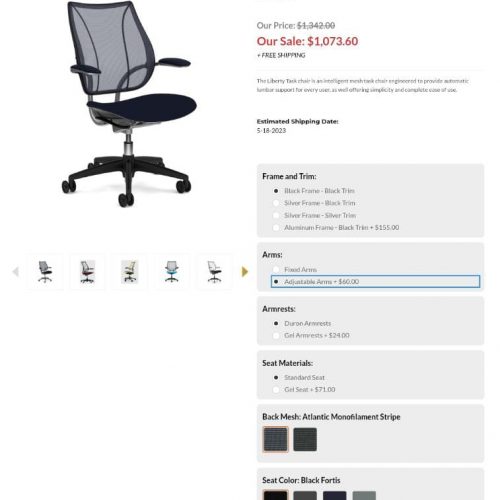 Annonce: Chaise de travail humanscale liberty noir