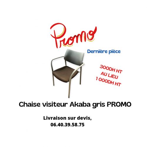 Annonce: Chaise visiteur Akaba grise promo