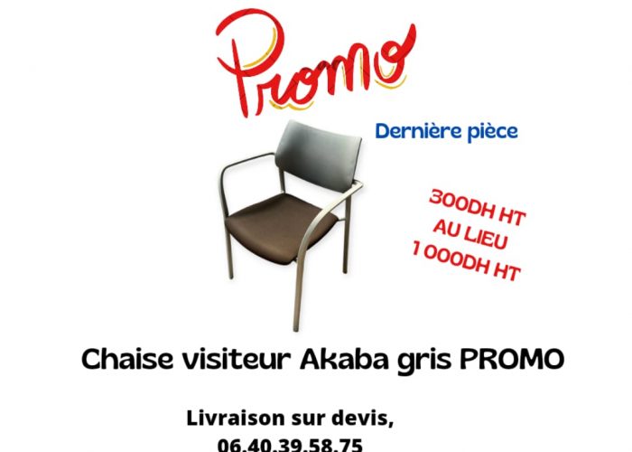 Image annonce: Chaise visiteur Akaba grise promo