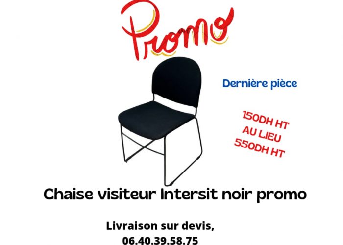 Image annonce: Chaise visiteur Intersit noir promo