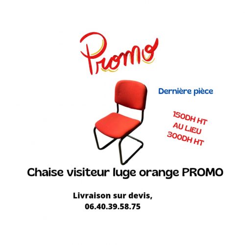 Annonce: Chaise visiteur luge orange promo