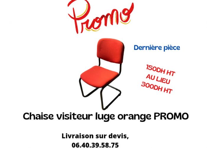 Image annonce: Chaise visiteur luge orange promo