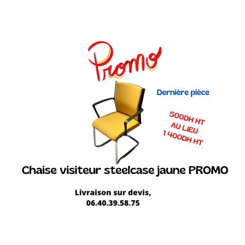 Annonce: Chaise visiteur steelcase jaune promo