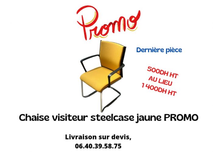 Image annonce: Chaise visiteur steelcase jaune promo
