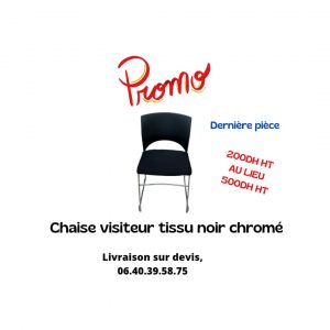 Annonce Chaise visiteur tissu noir chromé