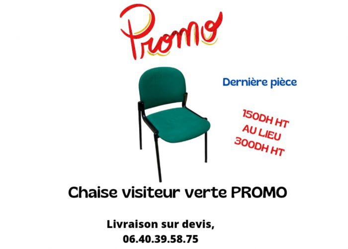 Image annonce: Chaise visiteur verte promotion