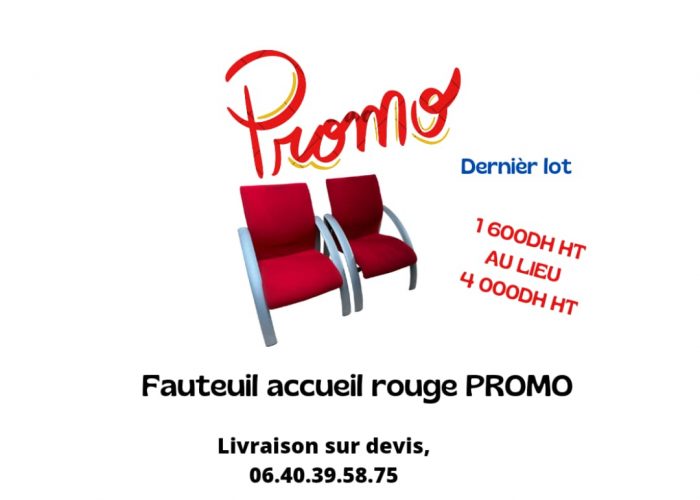 Image annonce: Fauteuil accueil rouge promo