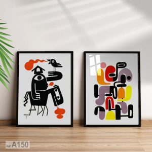 Annonce Idée decoration : Tableau décoratif d’art Abstrait figuratif, cadre en bois لوحات تشكيلية