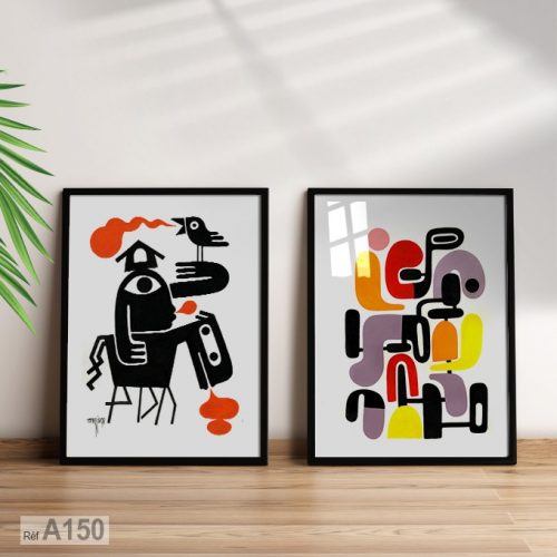 Annonce: Idée decoration : Tableau décoratif d’art Abstrait figuratif, cadre en bois لوحات تشكيلية