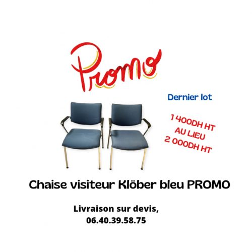 Annonce: Lot 2 Chaise visiteur Klöber tissu