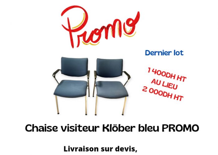 Image annonce: Lot 2 Chaise visiteur Klöber tissu