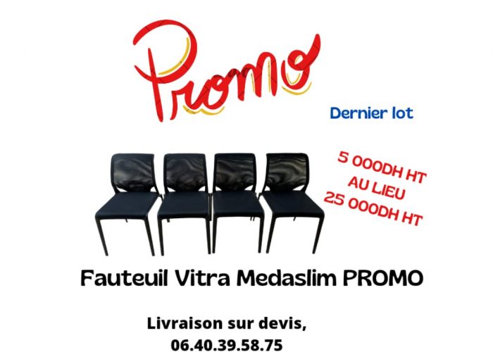 Image annonce: Lot 4 chaises Vitra Medaslim noir promo