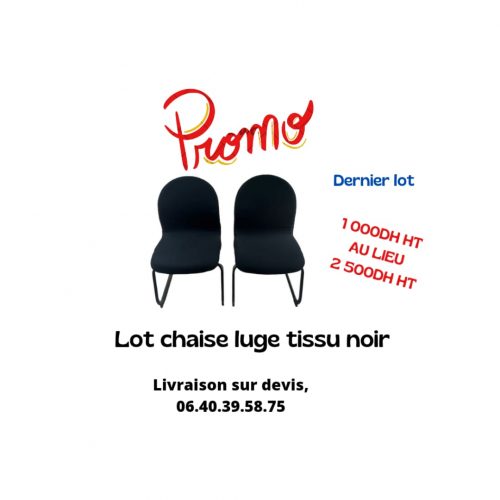 Annonce: Lot chaise luge tissus noir  promo