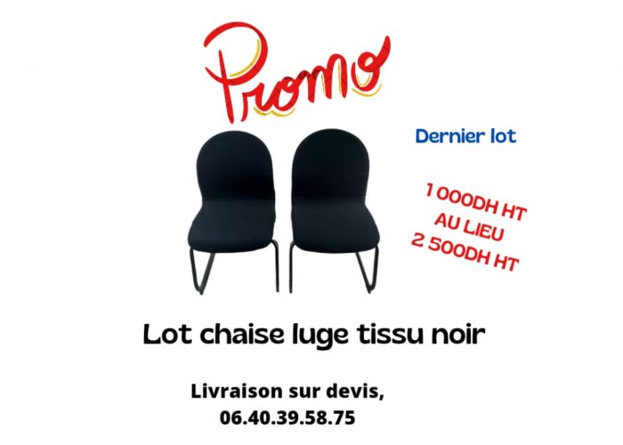 Image annonce: Lot chaise luge tissus noir  promo