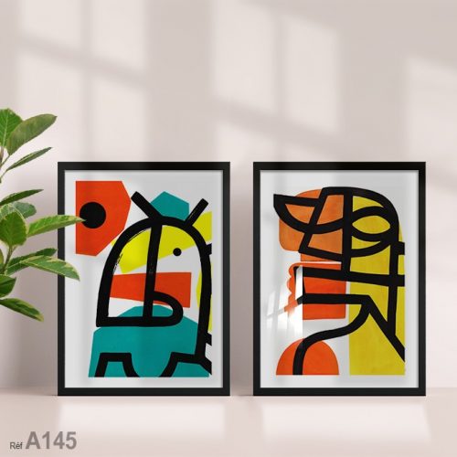 Annonce: Peinture à huile figuratif abstraite dans un Tableau Décoratif encadré en bois Ikea