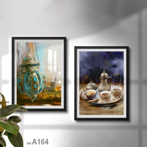 Annonce: Peinture à l’huile orientaliste : imprimé sur tableaux décoratifs cadre en en bois