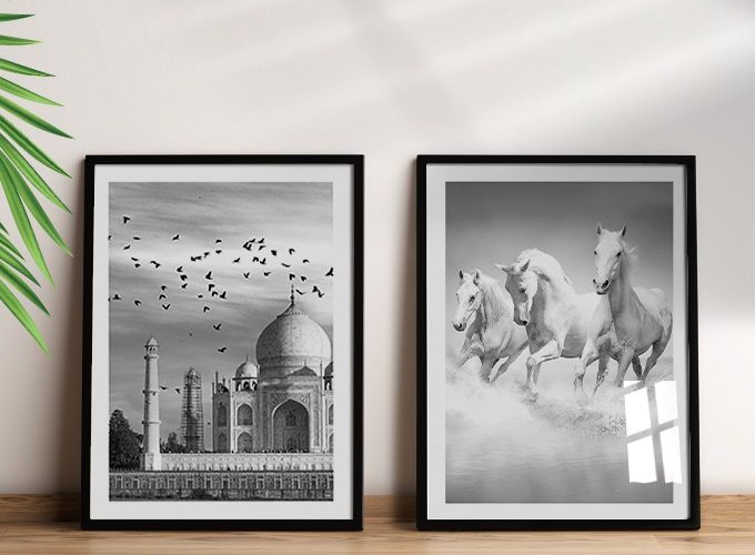 Image annonce: Posters tableau de chevaux arabe et Taj Mahal inde, décoration intérieure