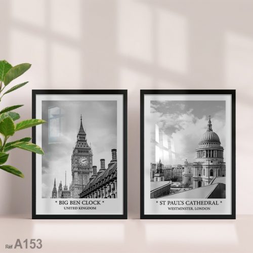 Annonce: Tableau Décoratif Mural, Poster Big Ben London Clock Tower, wall frame decoration noir ..